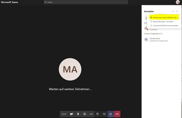 Abbildung aus „Permanent „On Mute” in Teams-Besprechungen“
