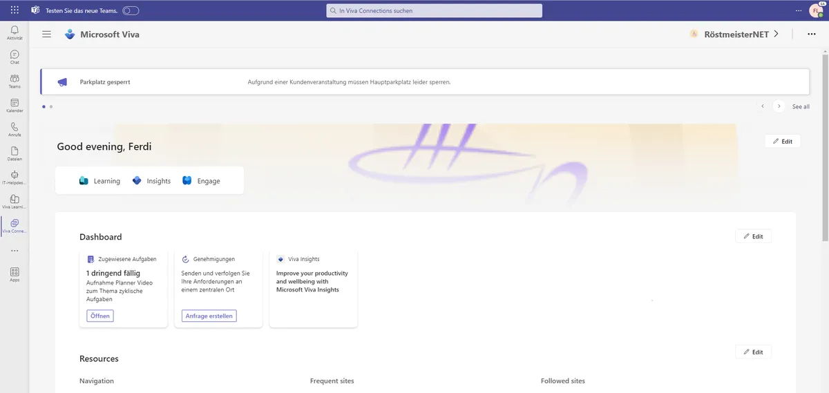 Abbildung aus „Viva Connections: die Announcement-Funktion”