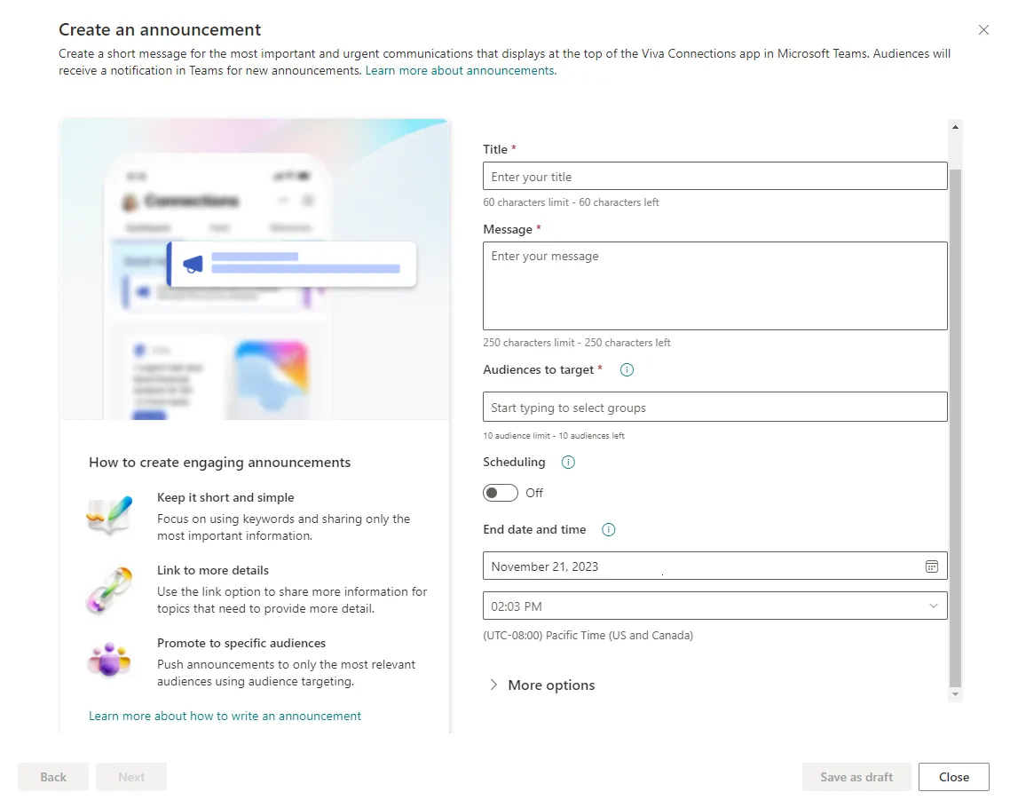 Abbildung aus „Viva Connections: die Announcement-Funktion”